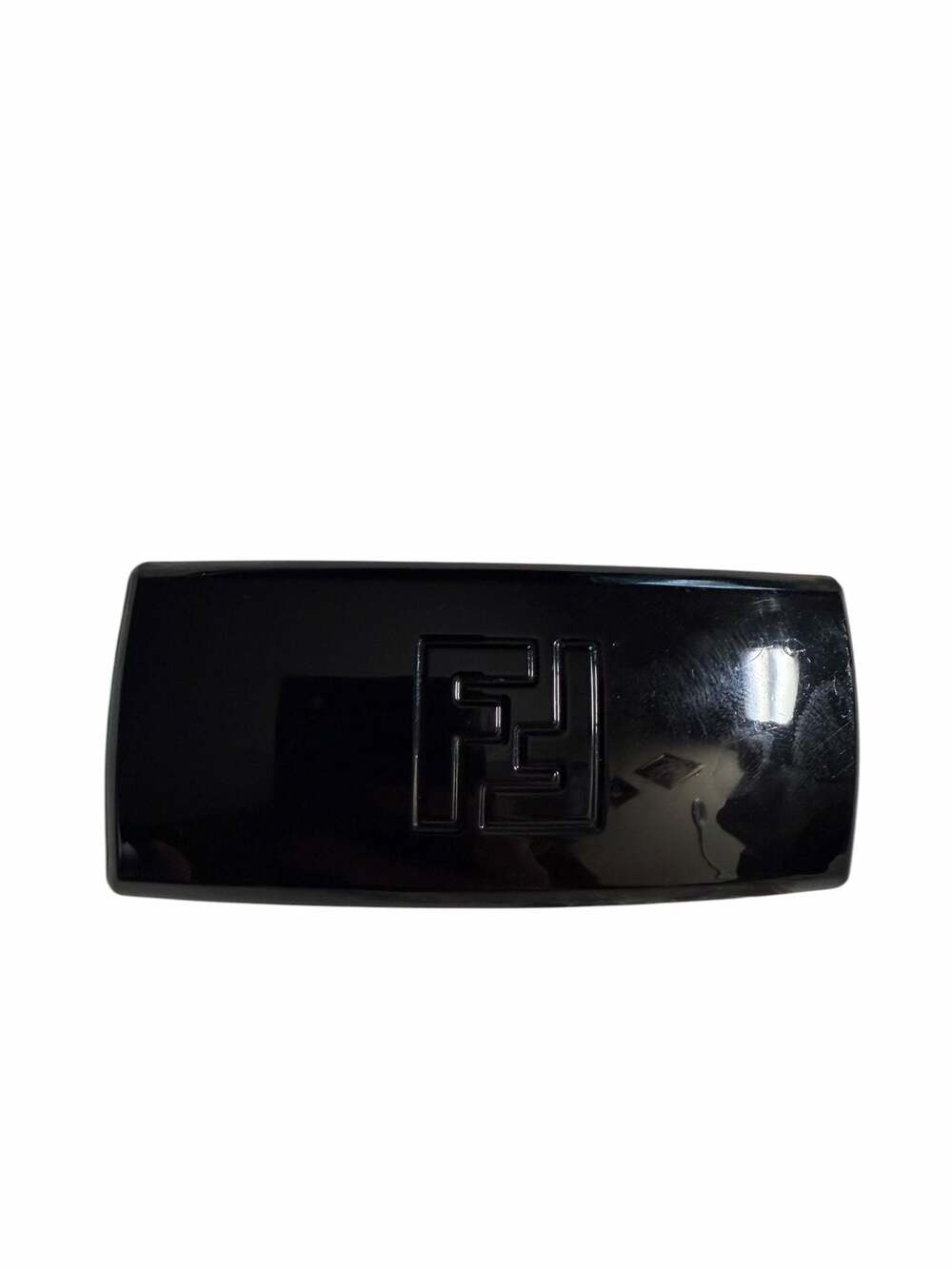 Fendi Black Resin Logo Hair Barrette